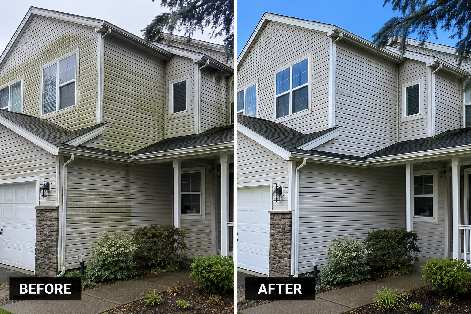 Lakeside Siding Restoration cleaning at Bellevue, WA